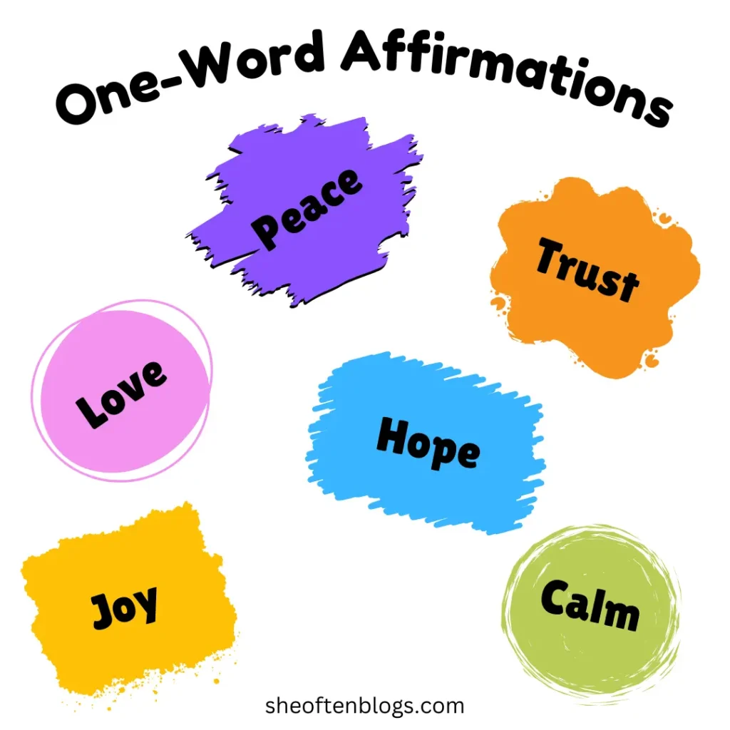 one word affirmations