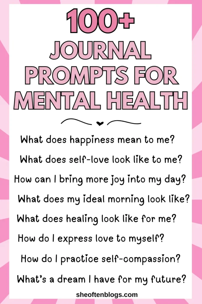journal prompts for mental health