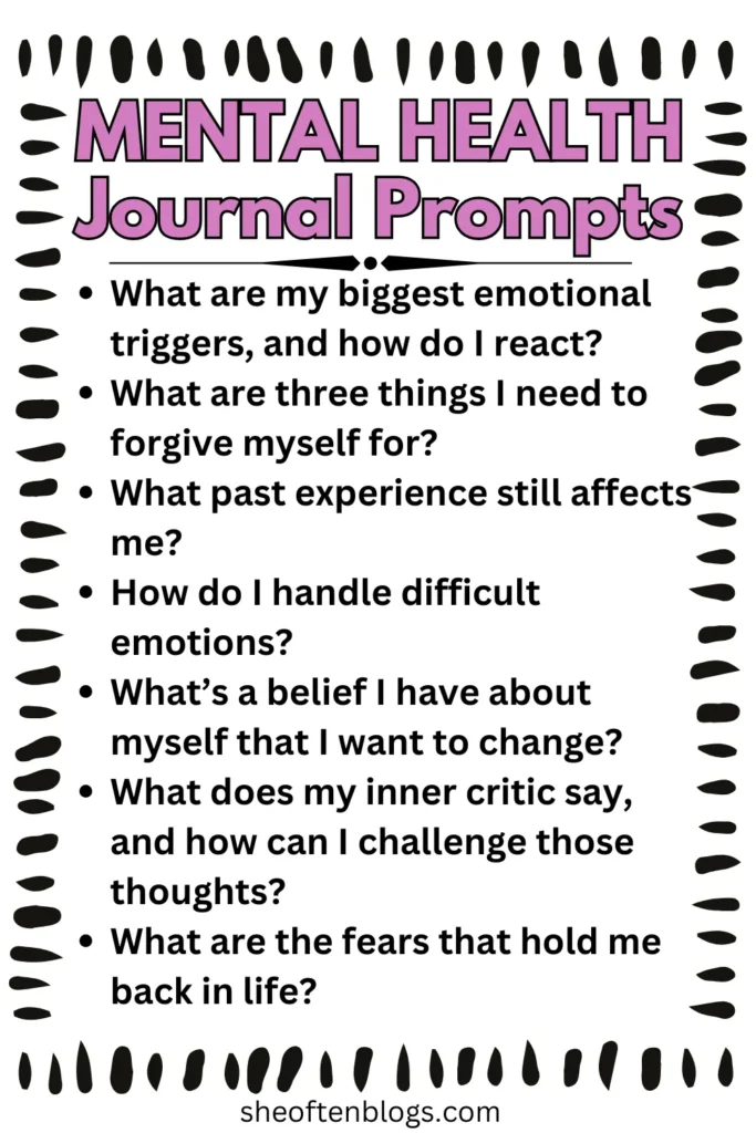 journal prompts for mental health