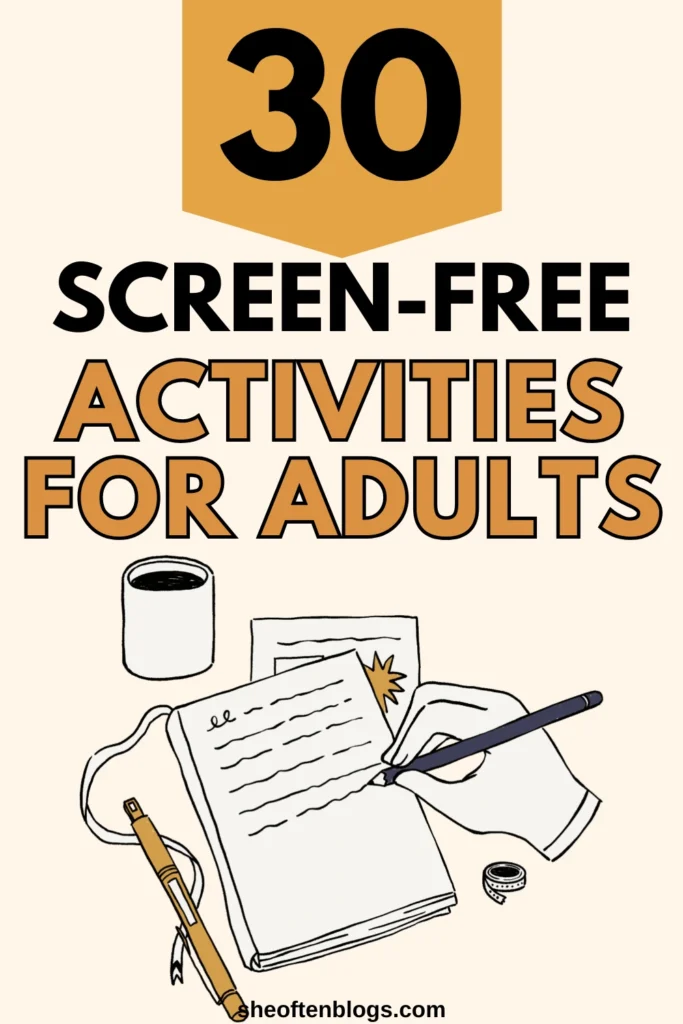 screen-free activities for adults