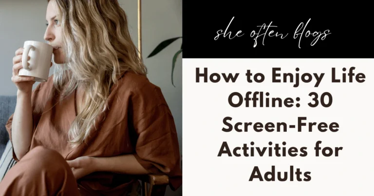 screen-free activities for adults