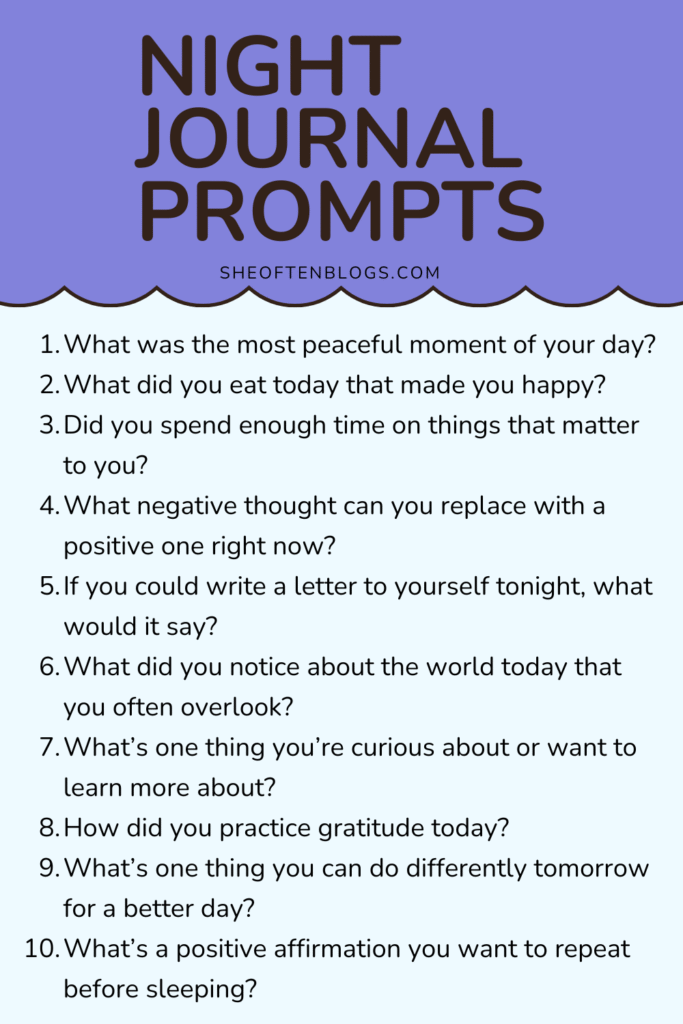 night journal prompts