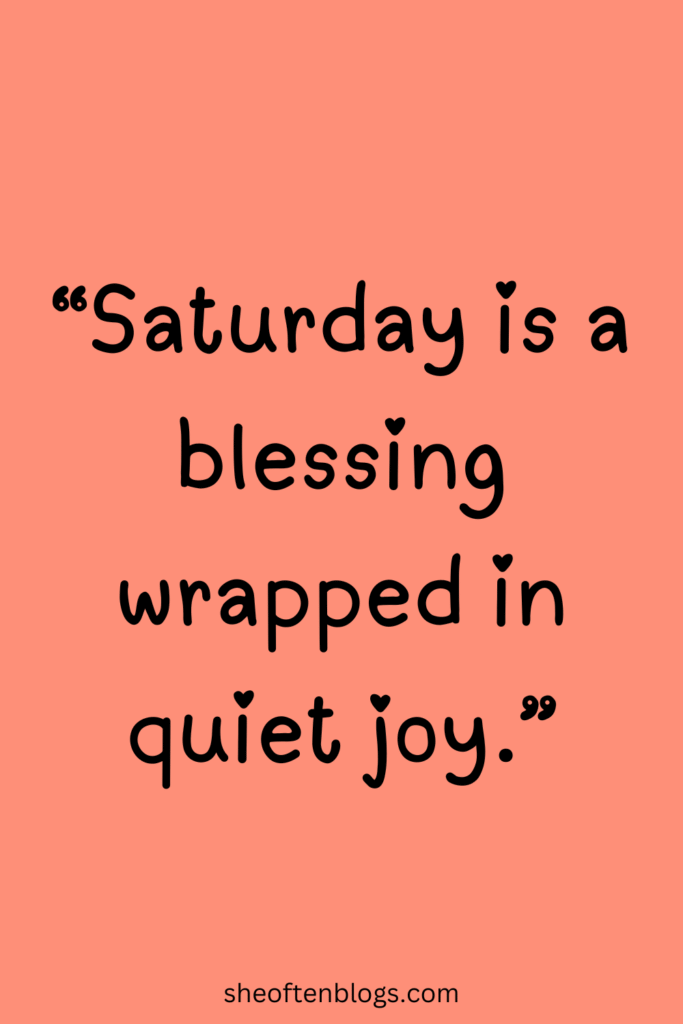 saturday blessings
