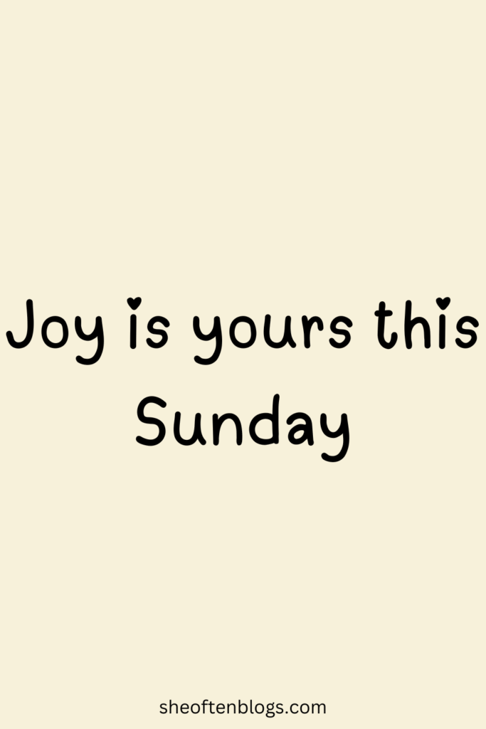 SUNDAY BLESSINGS