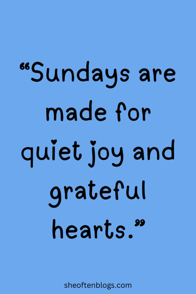 SUNDAY BLESSINGS