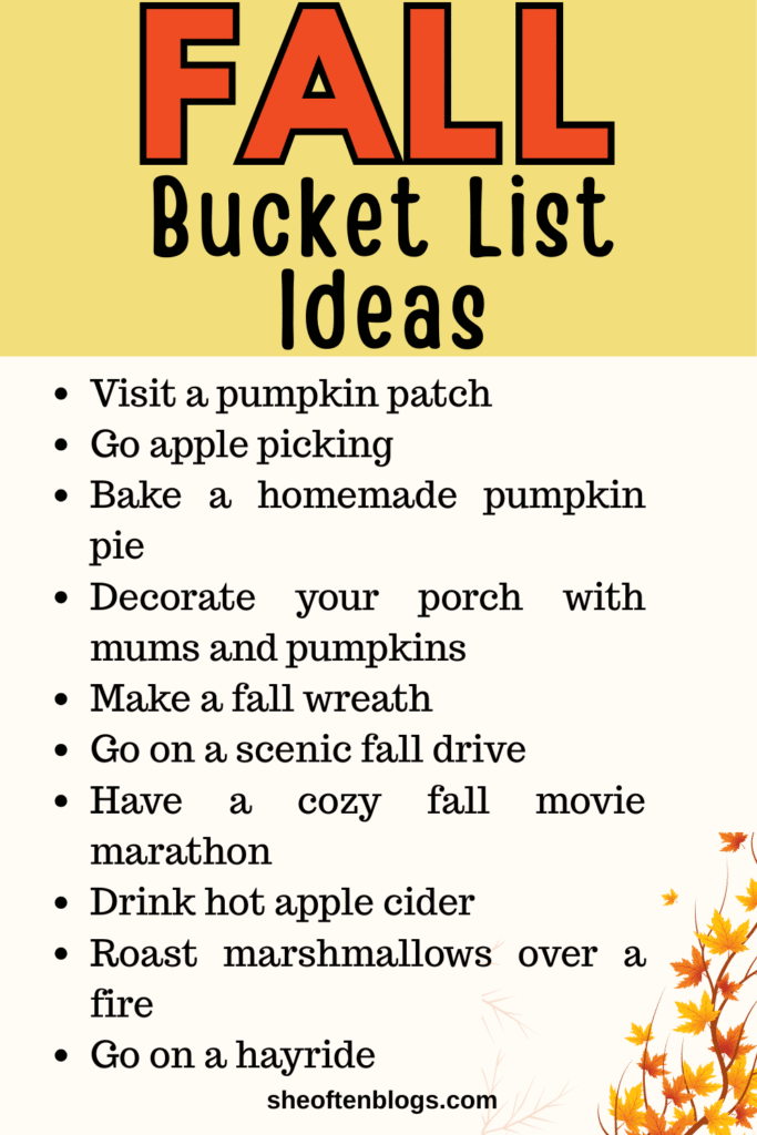 fall bucket list ideas