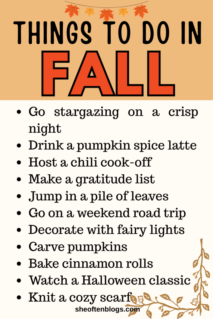 fall bucket list ideas