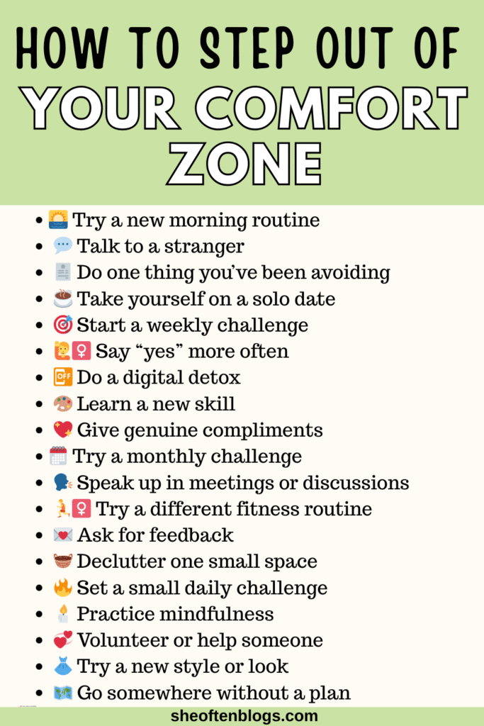 how to step out of your comfort zone