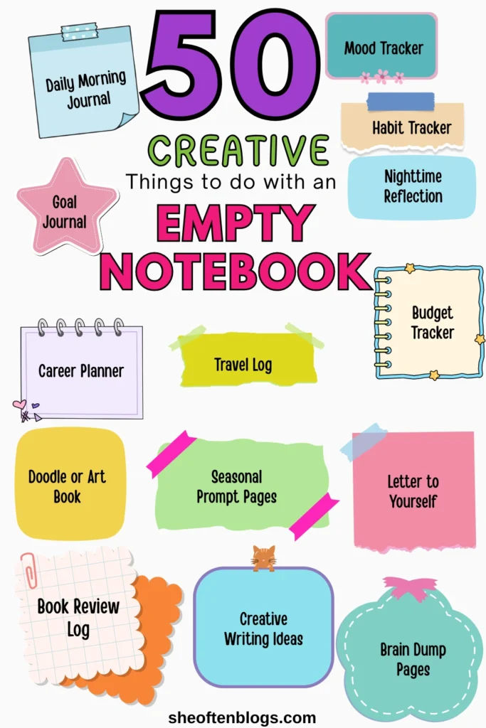things to do with an empty notebook